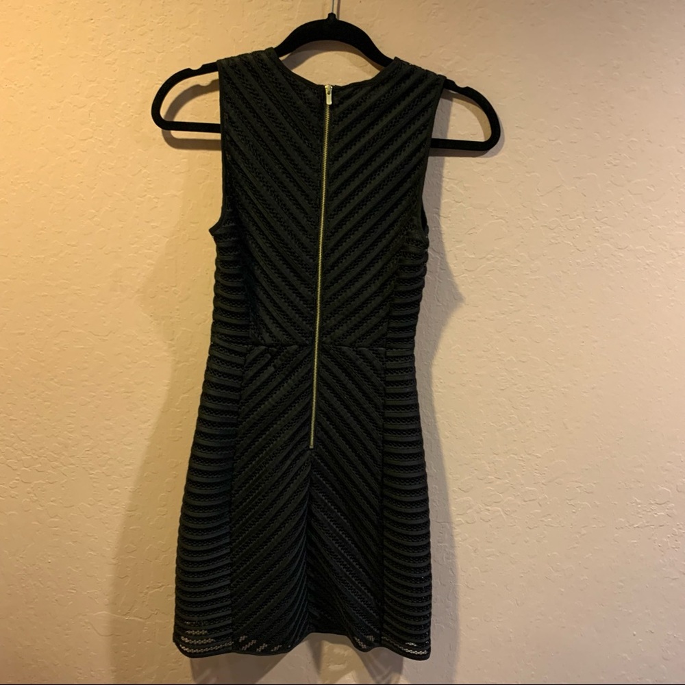 H&M Black Mesh Chevron Textured Dress XS Size 2 - Picture 7 of 15